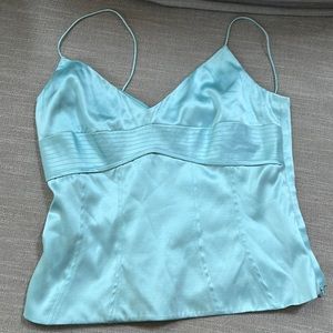 Gorgeous! Sold out! Aqua SILK camisole cami by Etcetera!! Size 6